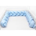 Prémium fonott fejvédő kiságyba 210cm - kék pöttyös 