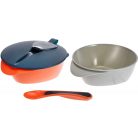 Tommee Tippee Feeding bowls etetőtálka tetővel és kanállal 6+ - szürke/narancs