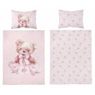 Pamut ágynemű huzat 90*120 cm - Maci rózsaszín 