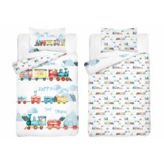 Pamut ágynemű huzat 100*135 cm - Vonat 