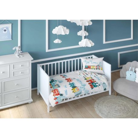 Pamut ágynemű huzat 100*135 cm - Vonat 