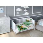 Pamut ágynemű huzat 100*135 cm - Cute Farm zöld traktorral