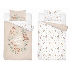 Pamut ágynemű huzat 90*120 cm - Kis őzikék bézs