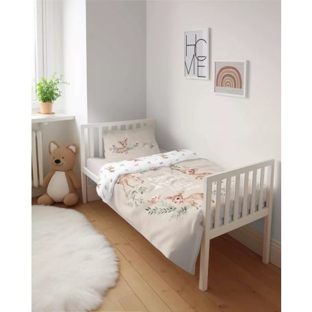Pamut ágynemű huzat 90*120 cm - Kis őzikék bézs