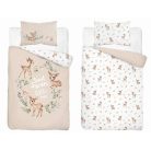 Pamut ágynemű huzat 100*135 cm - Kis őzikék bézs