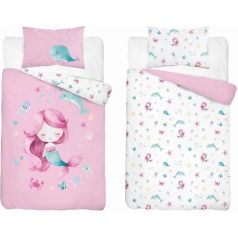 Pamut ágynemű huzat 100*135 cm - Sellő rózsaszín