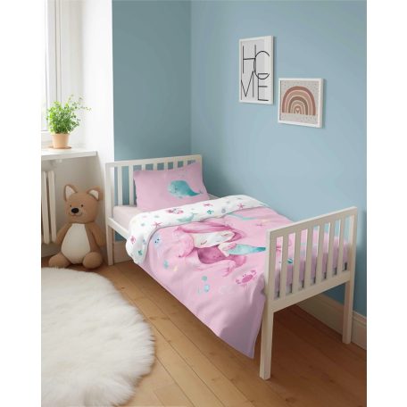 Pamut ágynemű huzat 100*135 cm - Sellő rózsaszín