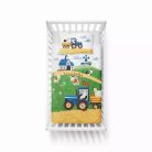 Pamut ágynemű huzat 100*135 cm - Napos farm kék traktorral