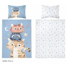 Pamut ágynemű huzat 90*120 cm - Cuki Cicák kék