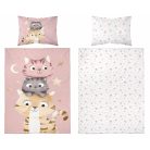 Pamut ágynemű huzat 90*120 cm - Cuki Cicák rózsaszín