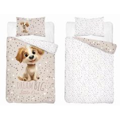 Pamut ágynemű huzat 90*120 cm - Legjobb barátja bézs