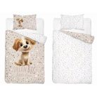 Pamut ágynemű huzat 100*135 cm - Legjobb barátja bézs