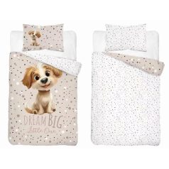 Pamut ágynemű huzat 100*135 cm - Legjobb barátja bézs