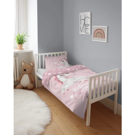 Pamut ágynemű huzat 90*120 cm - Believe in magic púderrózsaszín 