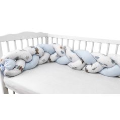   Baby Shop prémium fonott fejvédő kiságyba 250cm - Kék maci