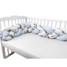 Baby Shop prémium fonott fejvédő kiságyba 250cm - Kék maci