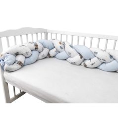   Baby Shop prémium fonott fejvédő kiságyba 250cm - Kék maci