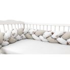 Baby Shop prémium fonott fejvédő kiságyba 250cm - Bézs maci