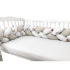 Baby Shop prémium fonott fejvédő kiságyba 250cm - Bézs maci