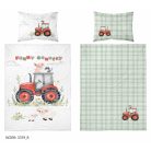 Pamut ágynemű huzat 100*135 cm - Piros traktor