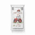 Pamut ágynemű huzat 100*135 cm - Piros traktor