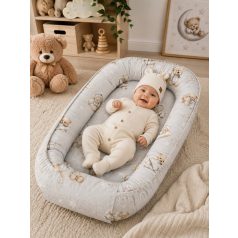 Baby Shop babafészek 55x75 cm - Jó Éjszakát szürke 
