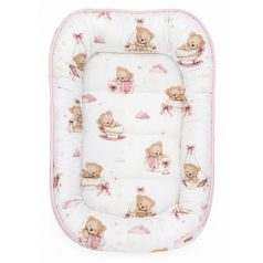 Baby Shop babafészek 55x75 cm - Mackó álom rózsaszín