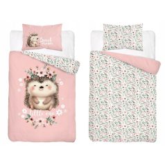 Pamut ágynemű huzat 100*135 cm - Süni púderrózsaszín