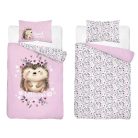 Pamut ágynemű huzat 100*135 cm - Süni rózsaszín