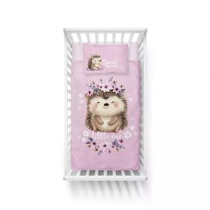 Pamut ágynemű huzat 100*135 cm - Süni rózsaszín