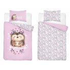 Pamut ágynemű huzat 100*135 cm - Süni rózsaszín