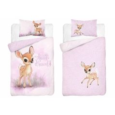 Pamut ágynemű huzat 90*120 cm - Őzike rózsaszín 