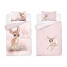 Pamut ágynemű huzat 100*135 cm - Őzike púderrózsaszín 