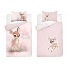 Pamut ágynemű huzat 100*135 cm - Őzike púderrózsaszín 