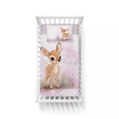 Pamut ágynemű huzat 100*135 cm - Őzike rózsaszín 