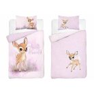 Pamut ágynemű huzat 100*135 cm - Őzike rózsaszín 