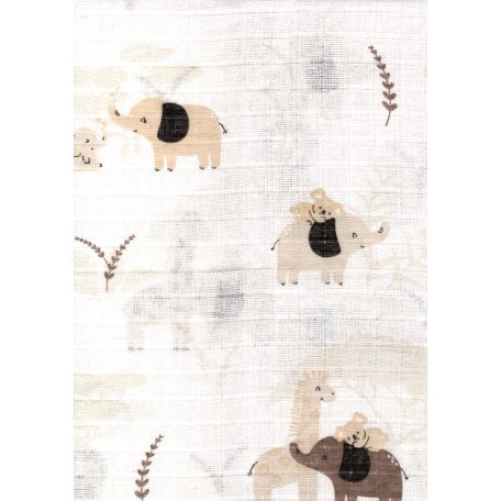 Mintás textil pelenka 1db-os - elefánt és barátai