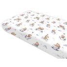 Baby Shop 60*120 cm pamut,gumis lepedő - Mackó álom kék