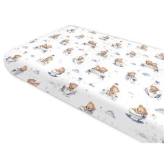 Baby Shop 60*120 cm pamut,gumis lepedő - Mackó álom kék