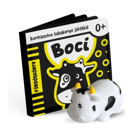 Boci kontrasztos fürdőskönyv játék figurával 0hó+
