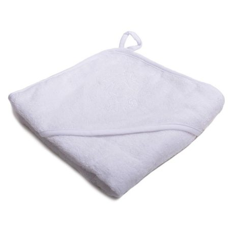 Vaganza hímzett fürdőlepedő, fürdetőkesztyűvel 80*80 cm - fehér kacsa
