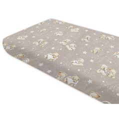   Baby Shop 60*120 cm pamut,gumis lepedő - Jó Éjszakát bézs 