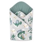 Baby Shop pólyatakaró 75x75cm - szürke/zöld sárkány 