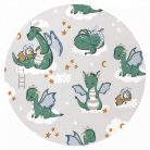 Baby Shop pólyatakaró 75x75cm - szürke/zöld sárkány 