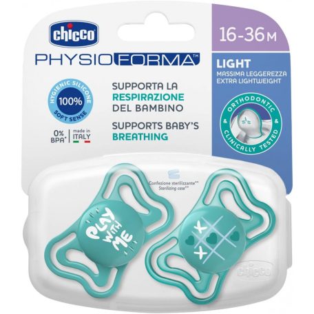 Chicco Physio Forma Light szilikon cumi 2 db, 16-36 hó - menta 