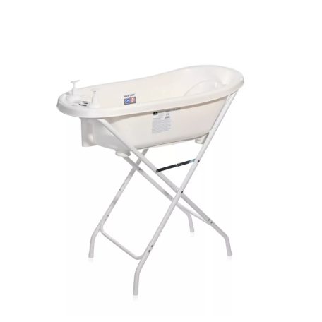 Lorelli kád leeresztő dugóval, babatartóval 88 cm + kádállvány - White