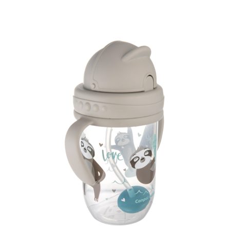 Canpol Cseppmentes szívószálas itatópohár nehezékkel 270 ml (6h+) - Lajhár 