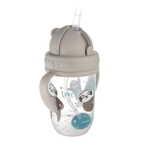 Canpol Cseppmentes szívószálas itatópohár nehezékkel 270 ml (6h+) - Lajhár 