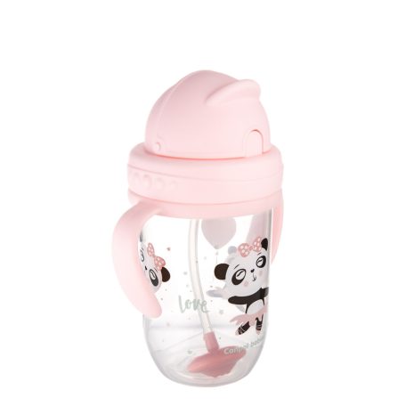 Canpol Cseppmentes szívószálas itatópohár nehezékkel 270 ml (6h+) - Panda