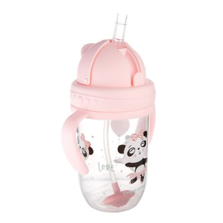 Canpol Cseppmentes szívószálas itatópohár nehezékkel 270 ml (6h+) - Panda